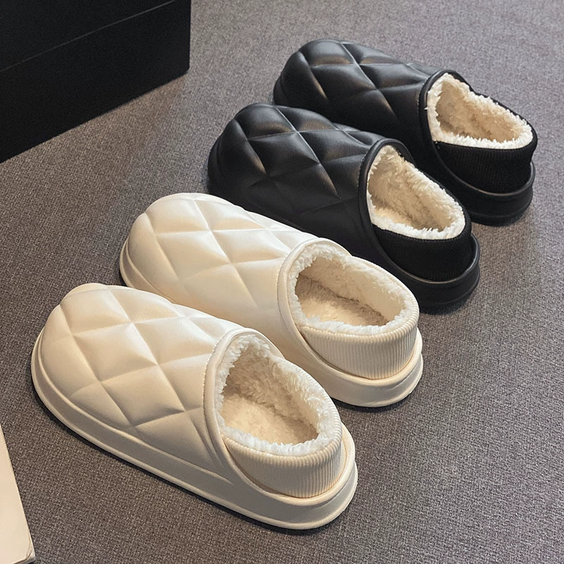 Новые зимние хлопчатобумажные тапочки дамы домашние пары зимние хлопковые тапки теплые и плюшевые зимние тапочки мужские плюшевые тапки