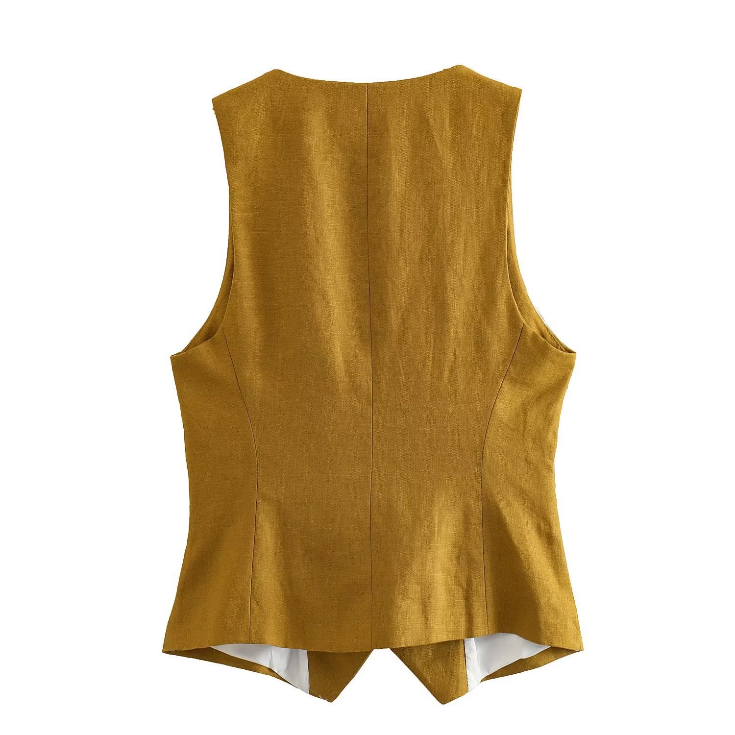 Women's Clothing new women's vest double breasted fashion top + straight pants casual suit set_voghion.com