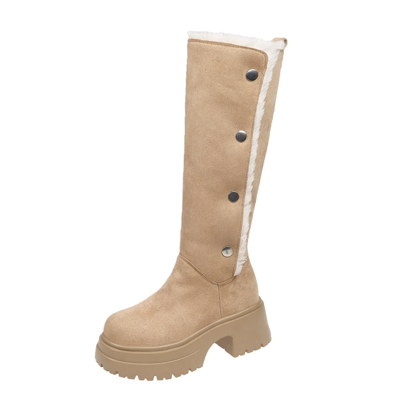 High boots platform, 2024 years, mid-length, fitted, wholesale