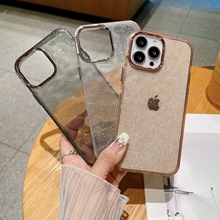 波纹闪粉IMD适用iPhone15pro手机壳大孔全包防摔苹果14轻奢13硬壳