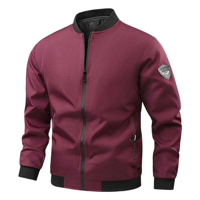 New cross-border foreign trade casual jacket men's Amazon factory direct spring and autumn casual solid color men's jacket men New cross-border foreign trade casual jacket men's Amazon factory direct spring and autumn casual solid color men's jacket men