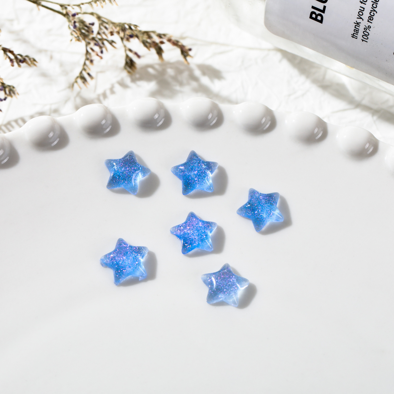 Colorido estrella de cinco puntas accesorios de uñas oro luminoso Mocha estrella resina accesorios DIY uñas horquilla Accesorios