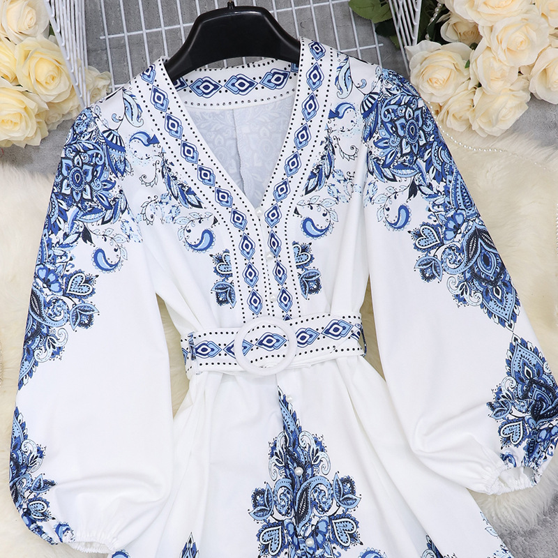 FD1294 In Stock 2023 Spring New Fashion V-Neck Long Sleeve Bohemian Print Dress For Women_ecoleips.com