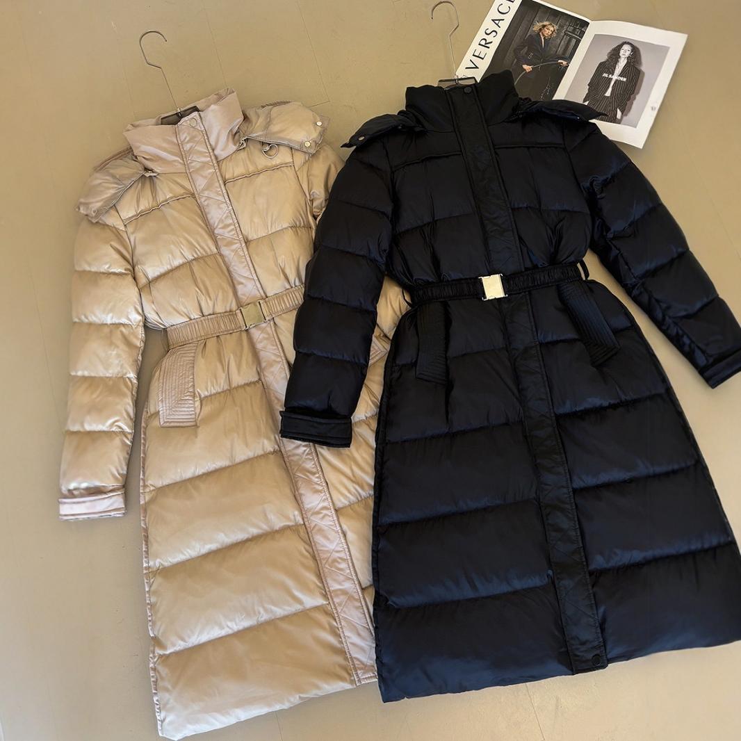 Roupas femininas outono e inverno novo casaco quente de algodão jaqueta para mulheres longo ajuste fino comprimento do joelho com capuz cintura fina cinto estilo casaco quente_voghion.com