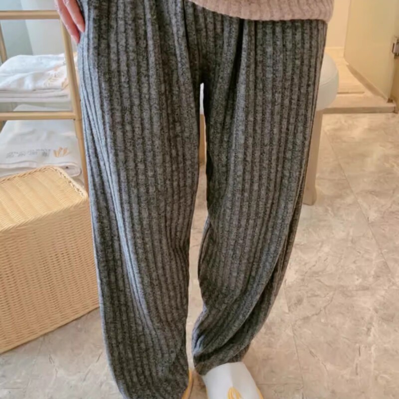 High-End Knitted Brushed Pajamas for Men, Spring, Autumn and Winter Pants, Warm Fleece Home Pants, Plus Size, Can Be Worn Outside High-End Knitted Brushed Pajamas for Men, Spring, Autumn and Winter Pants, Warm Fleece Home Pants, Plus Size, Can Be Worn Outside