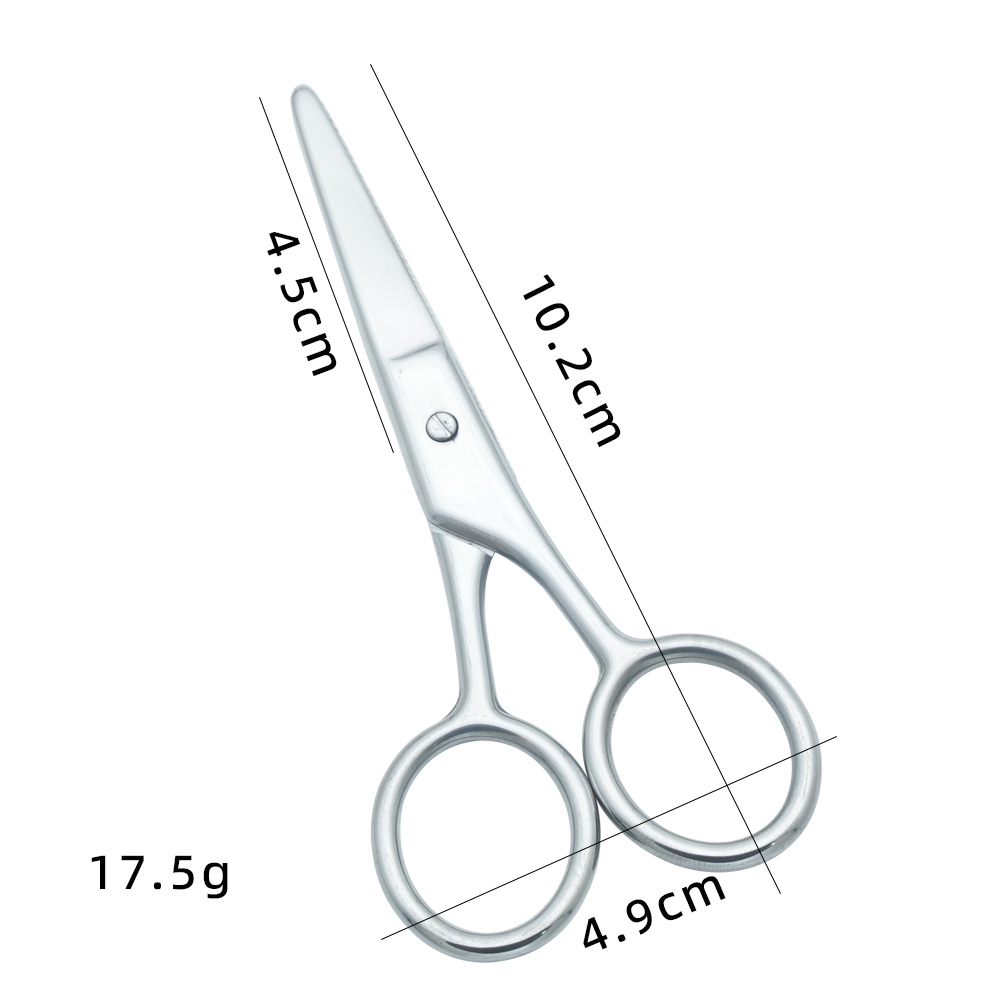 Spot al por mayor recortador de barba de acero inoxidable tijeras de barba para hombres tijeras de cejas de maquillaje tijeras de peluquería tijeras de belleza tijeras pequeñas