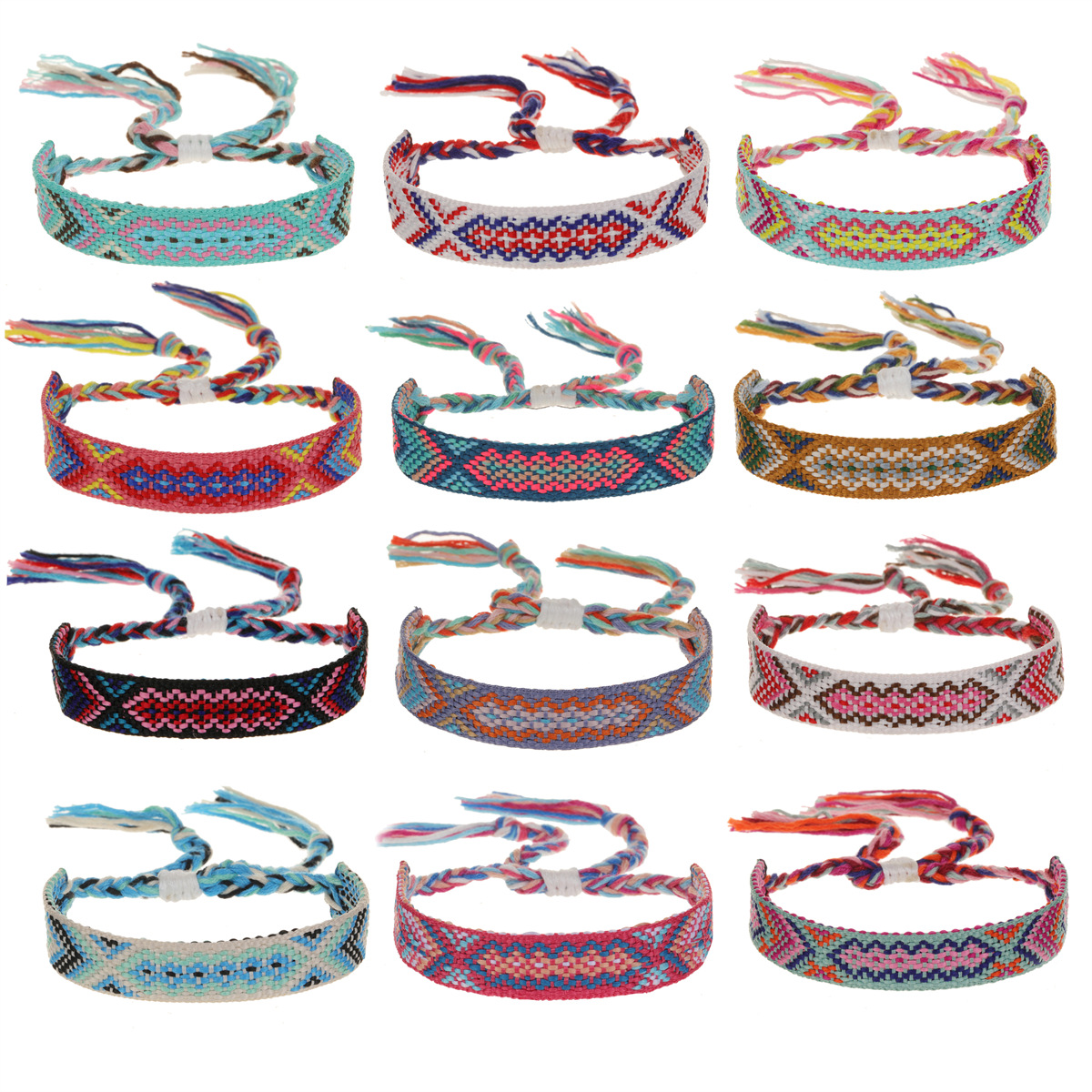 Ethnischer Stil Geometrisch Polyester Baumwolle Stricken Unisex Armbänder display picture 7