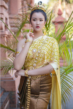 泼水节服装披肩服饰泰国传统服装演出套装傣族泼水节迎宾影楼