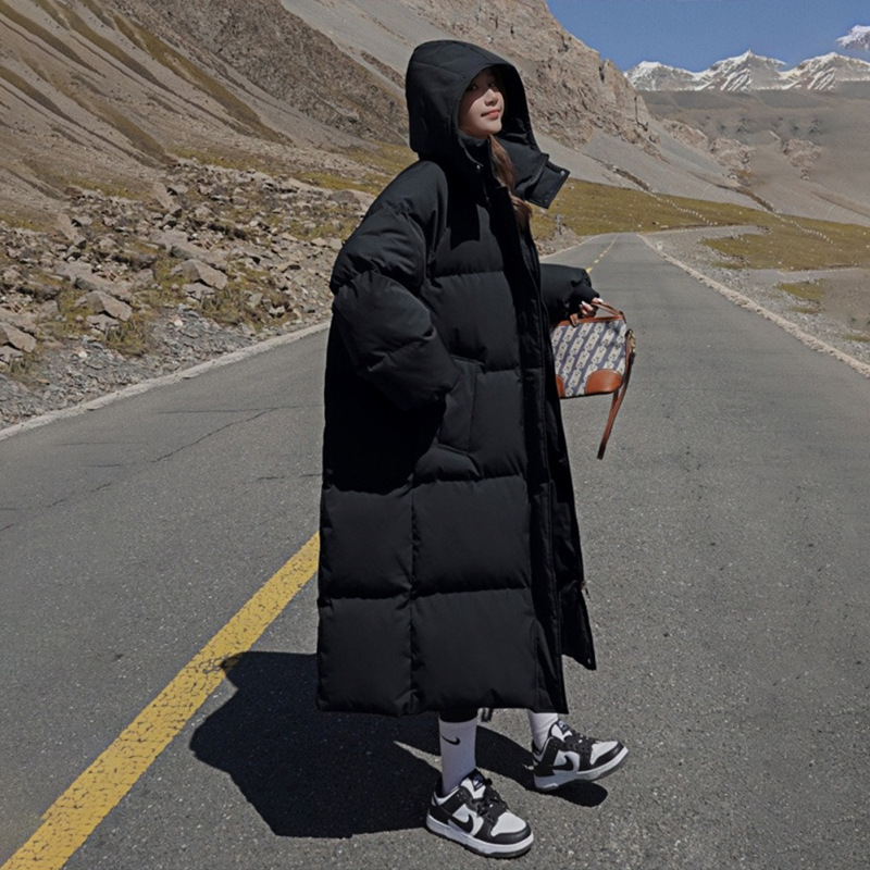 Fuera de temporada abajo abrigo de algodón acolchado de las mujeres de la mitad de la longitud suelta ins Hong Kong estilo pan abrigo de algodón acolchado abrigo de invierno nuevo abrigo de algodón acolchado moda image 5