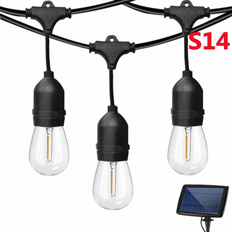 Factory direct 3W solar 15LED bulb lamp S14 decorative lamp wedding lamp rainproof warm light string lawn lamp