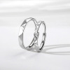 Zirconium, starry sky for beloved, small design adjustable ring, new collection, silver 925 sample, light luxury style