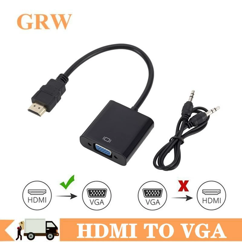 Конвертер HD HDMI в VGA с аудио HDMI в кабель VGA Адаптер HDMI