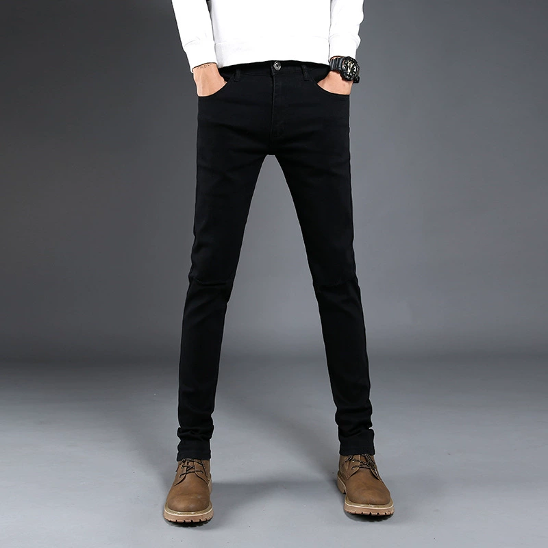 Рваные джинсы, Мужские Черные Облегающие узкие летние тонкие обтягивающие мотоциклетные повседневные мужские брюки на весну и осень