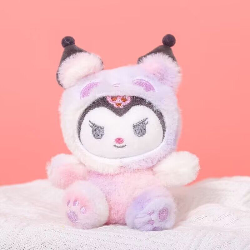 Lindo sanrio floral de peluche pequeño colgante de dibujos animados coolomi llavero de cuatro pulgadas máquina de agarre muñeca al por mayor
