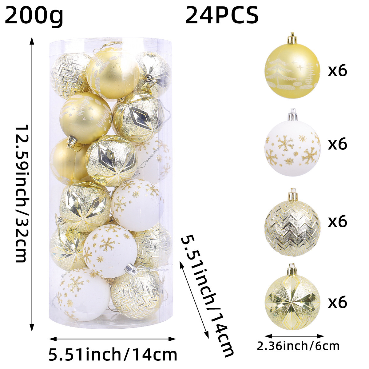 Navidad transfronteriza pintada bola de Navidad decoración bola de plástico galvanizado de forma especial set de árbol de Navidad colgante bola de barril