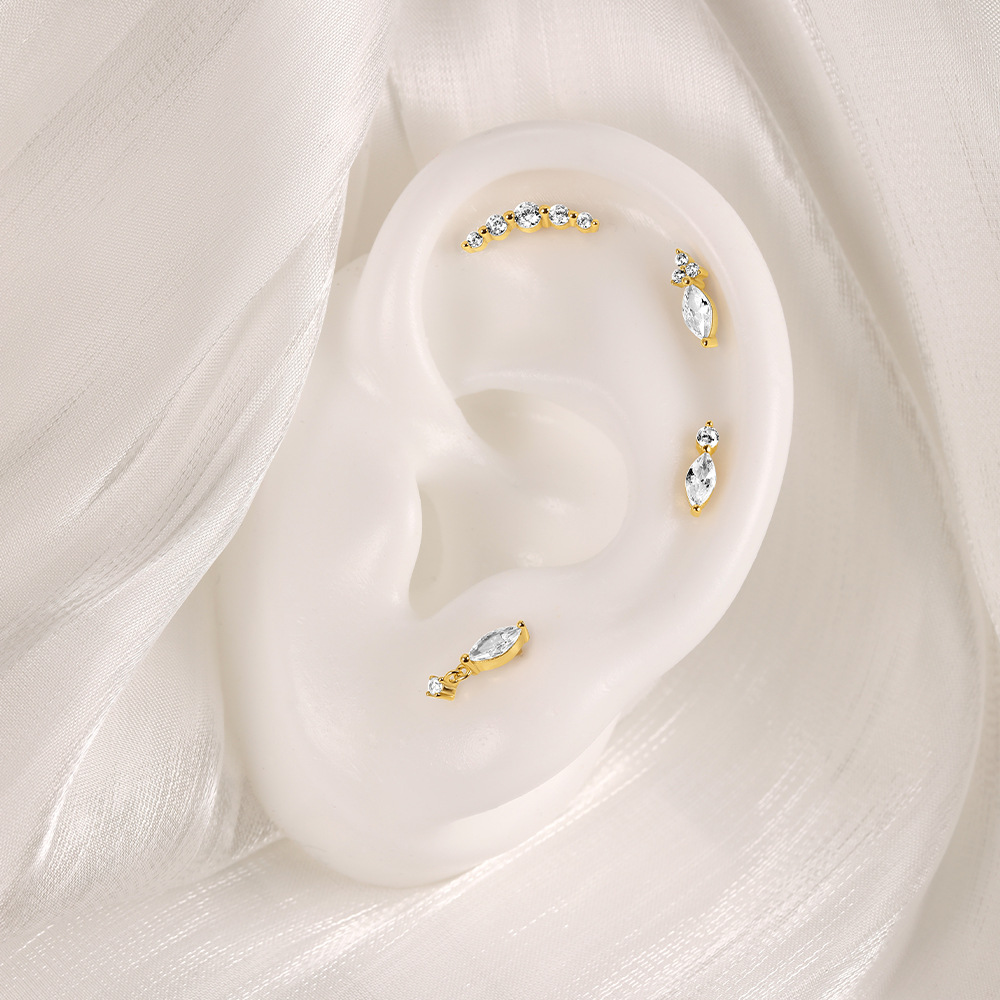 3g Weight Zircon Inlay Material Ear Studs Classification Ear Cartilage Rings & Studs Piercing Type 1 Piece Quantity Daily, Festival Occasion 925 Sterling Silver Material Geometric Pattern Unisex Gender Inlay Design Shiny Style 1 Piece Ear Cartilage Rings & Studs Shiny Geometric 925 Sterling Silver Inlay Zircon Ear Cartilage Rings & Studs 17