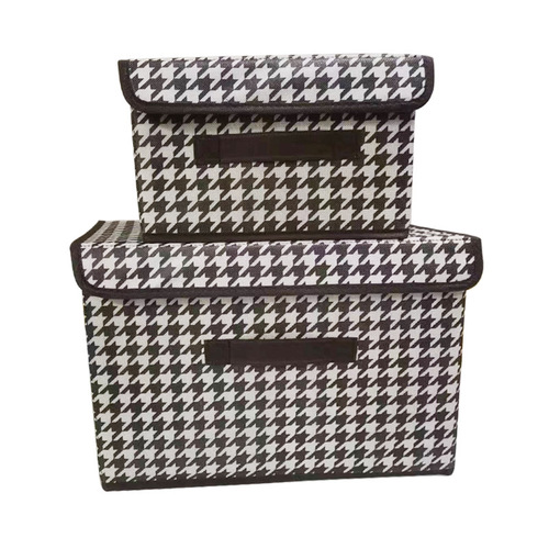 New non-woven houndstooth storage box, home storage artifact, clothes and sundries, bedroom storage box, dust-proof finishing