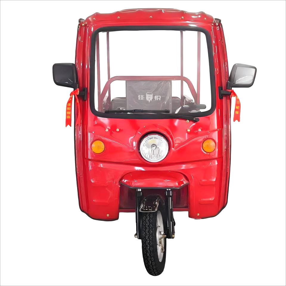 Comercio exterior exclusivo para el triciclo eléctrico rojo Lexing con tolva para protegerse contra el viento y la lluvia tranvía de tracción de mercancías especial tipo cerrado