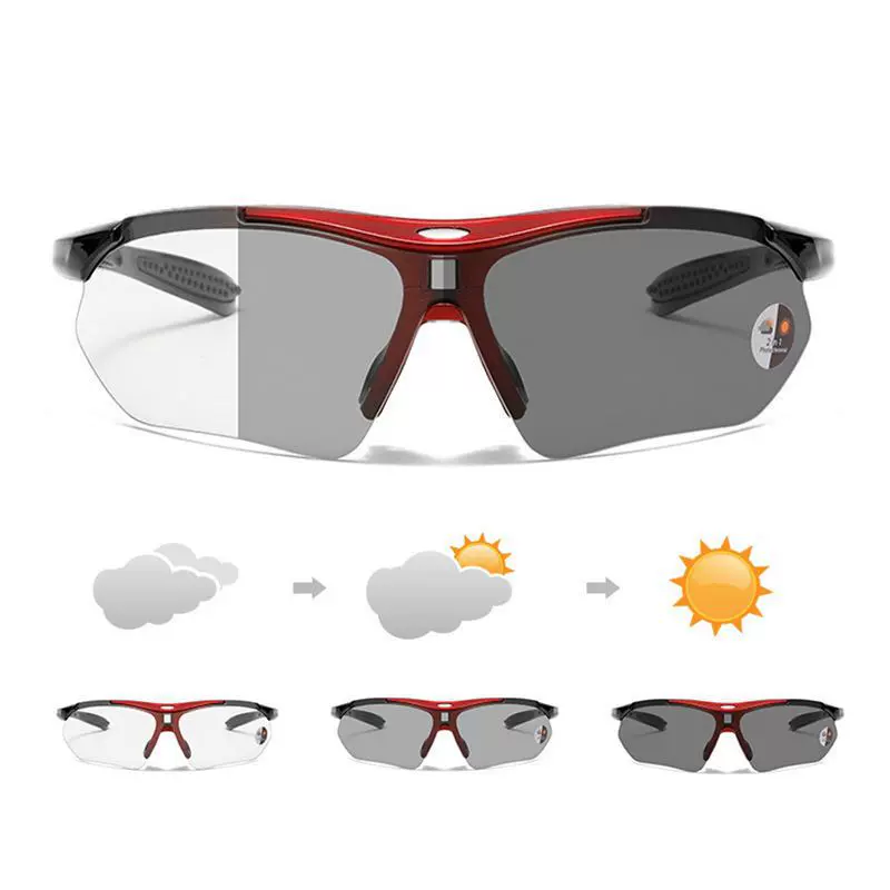 变色骑行眼镜男女公路车山地车墨镜新款防风沙防紫外线运动太阳镜