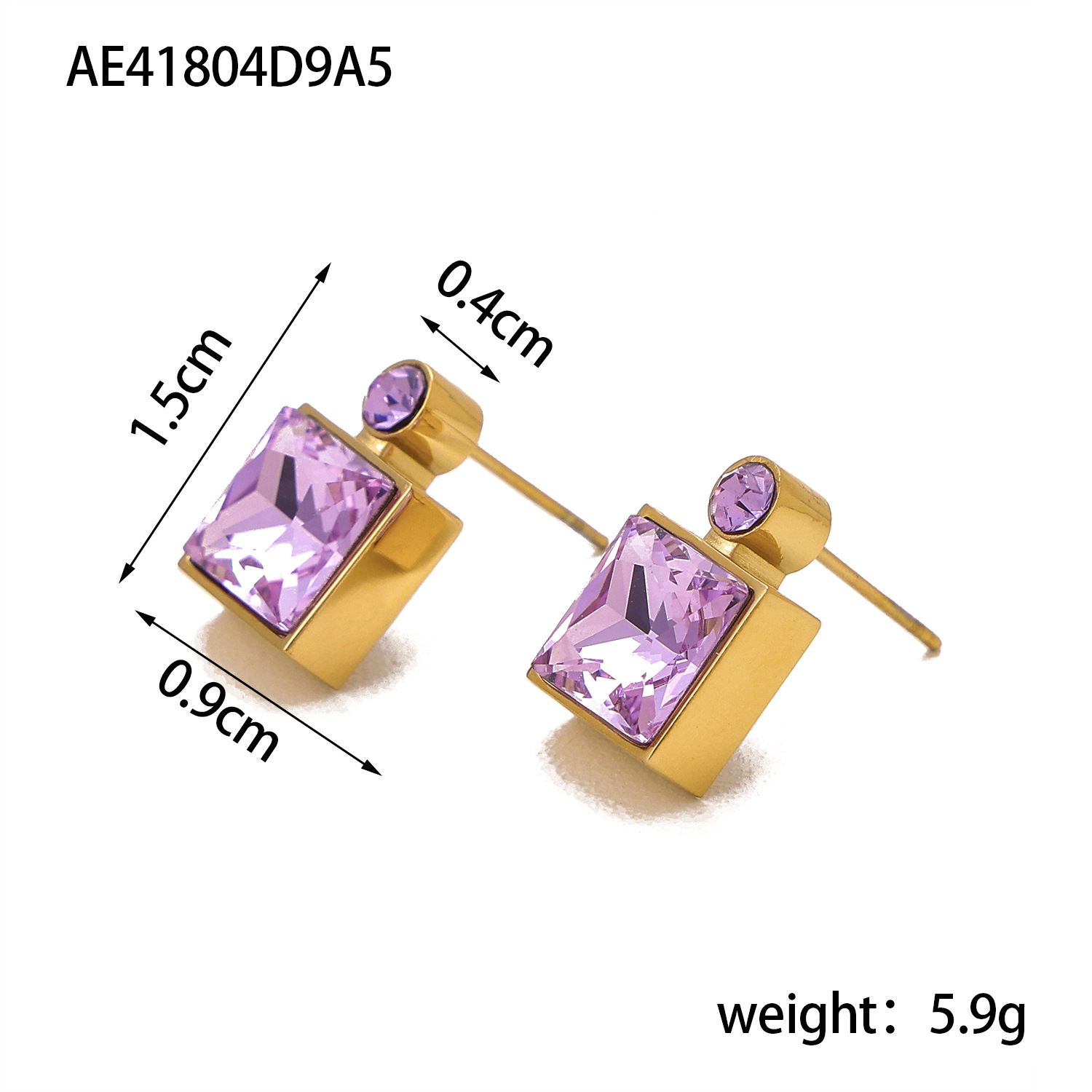 5g Weight Titanium Steel Ear Needle Material Zircon Inlay Material Ear Studs Classification 1 Pair Quantity Holiday, Daily Occasion Titanium Steel Material Square Pattern Women's Gender Plating Design Basic, Modern Style, Classic Style Style 1 Pair Basic Modern Style Classic Style Square Plating Titanium Steel Zircon Ear Studs 6