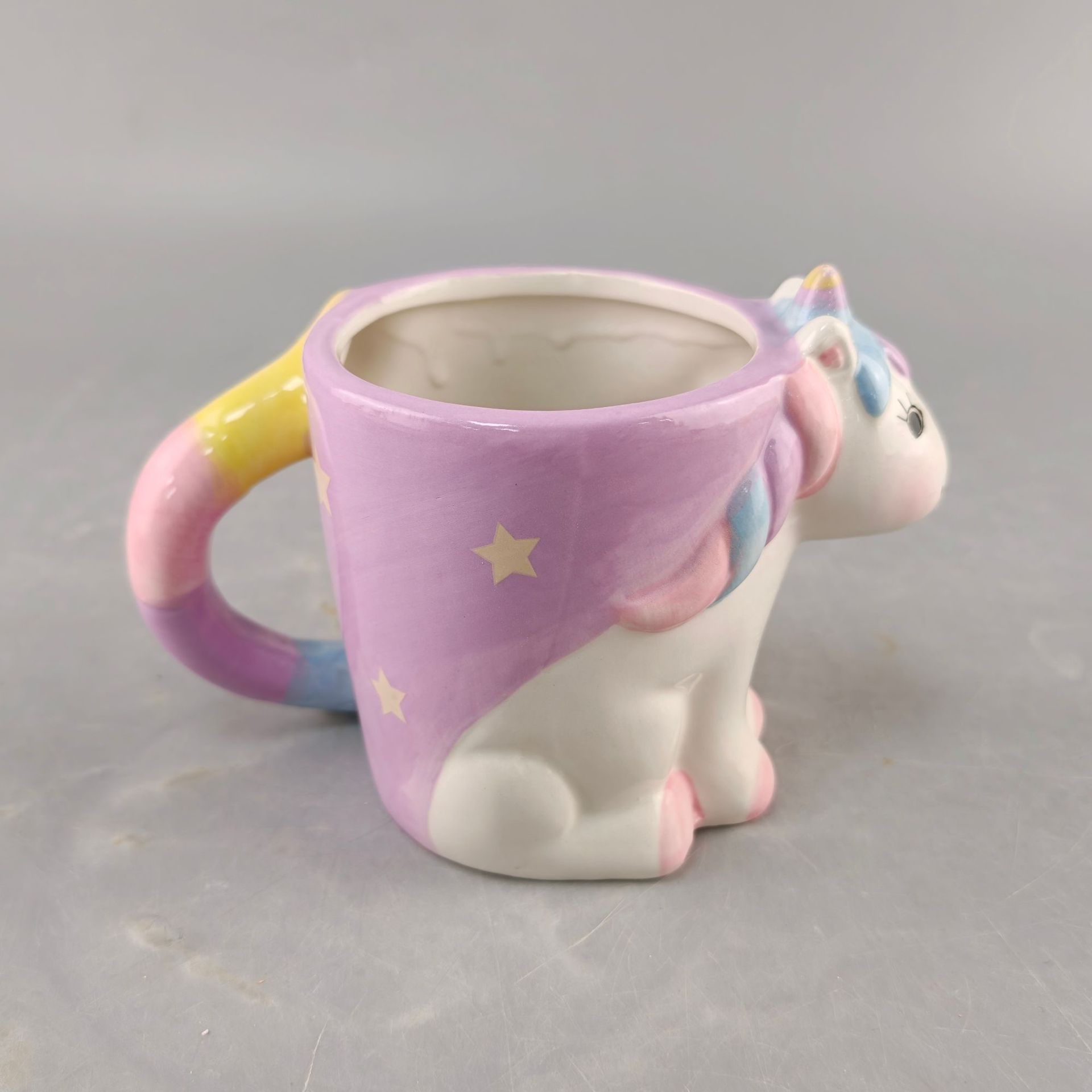 Inventario creativo de cerámica lindo unicornio taza de animales taza de leche taza de oficina de cerámica artesanía