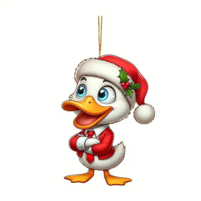 Acrílico Halloween nuevo lindo sombrero de Navidad pato colgante plano transfronterizo decoración de automóviles colgantes para el hogar