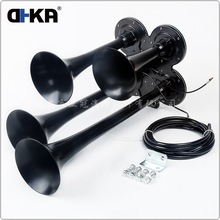 DHKA亚冠-AS034AB现货 12V四管黑色镀铬电控气喇叭卡车货车气喇叭