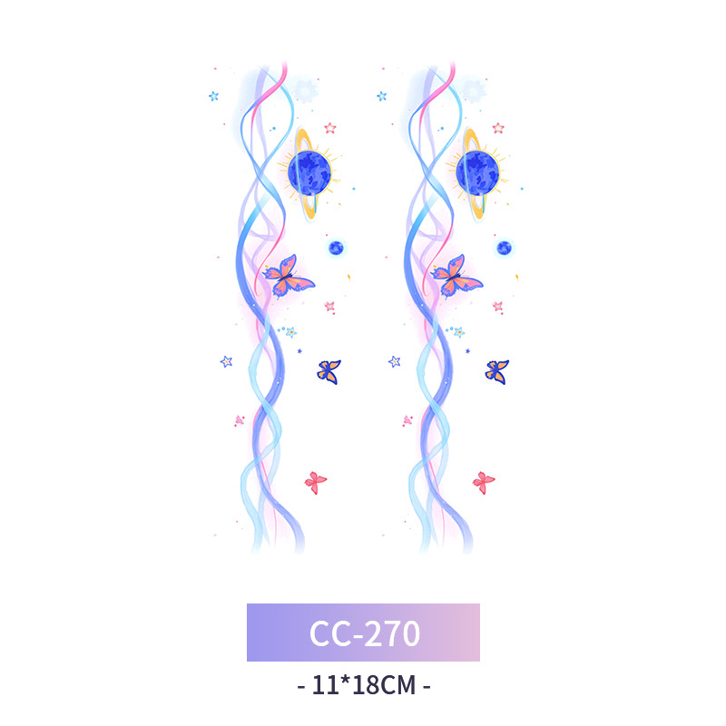 Transfronterizo en stock al por mayor de halloween colorido mariposa tatuaje pegatinas simulación sangrienta cicatriz pegatinas divertidas pegatinas impermeables