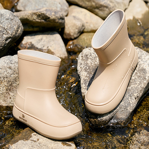 Japanese and Korean Fashion Women's Slip-Resistant Waterproof Rain Boots Outdoor Mid-Calf Rubber Boot Covers