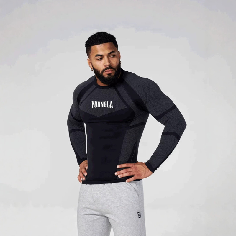 Youngla American-Style Summer New Men's Tight-Fitting T-Shirt Jogger Sports Fitness Running Training Quick-Drying Short-Sleeved Shirt Youngla American-Style Summer New Men's Tight-Fitting T-Shirt Jogger Sports Fitness Running Training Quick-Drying Short-Sleeved Shirt