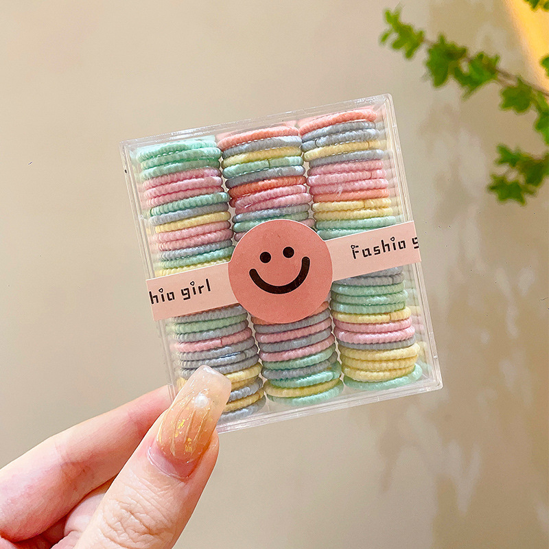 Bebés color caramelo de alta elasticidad pulgar anillo de cabello de niñas adornamiento de cabello de dopamina no daña banda de goma de cabello