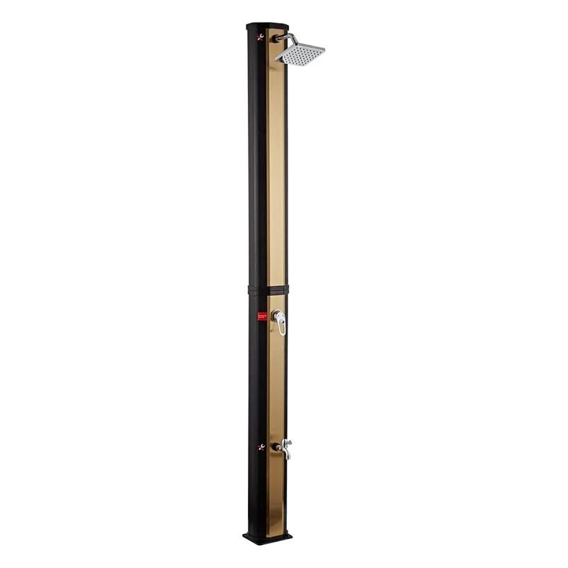 Económico octogonal cepillo de oro luz resistente a los rayos UV PVC fácil instalación 35L al aire libre ducha solar del jardín