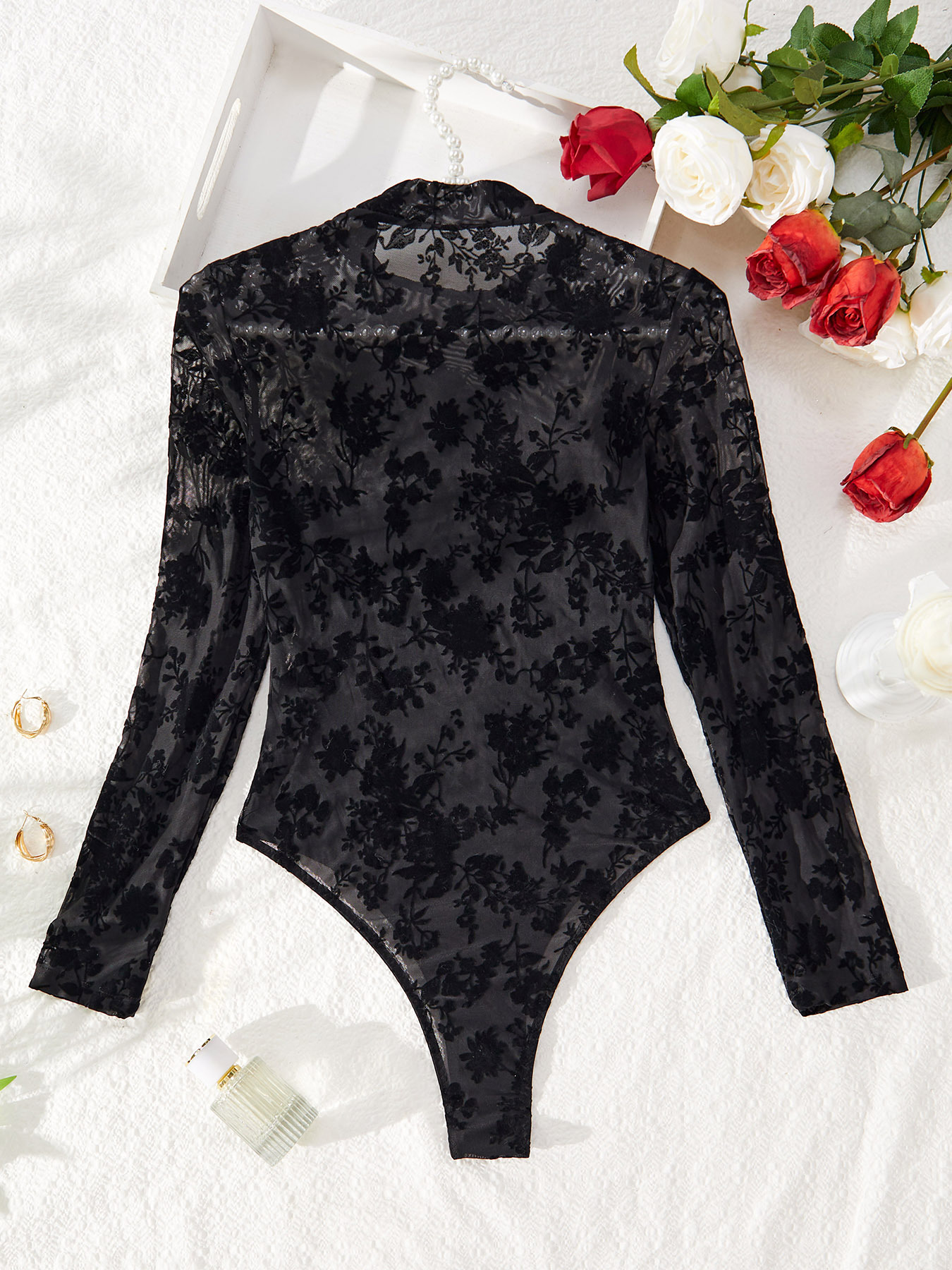 Long Sleeve Bodysuits Solid Color display picture 8