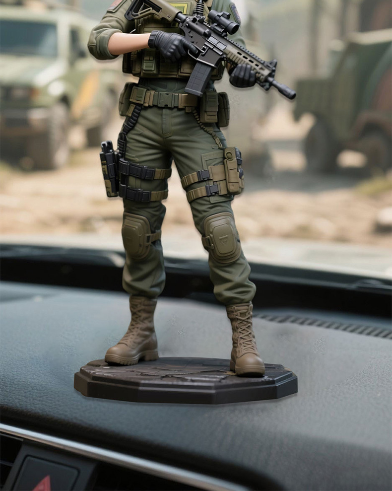 Delta Action Figure Model Hand-Made Souvenir Three-Person Warrior Car Ornament Car Interior Decoration Supplies