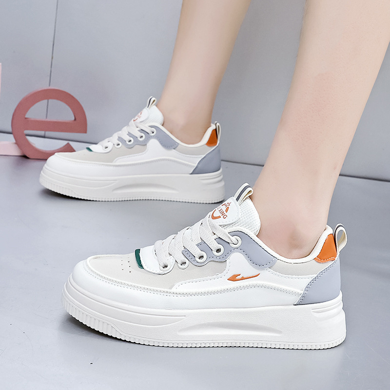 zapatos de moda de mujer de tamaño grande zapatos blancos de moda zapatos casuales de suela gruesa zapatos de skate de mujer transpirables al aire libre