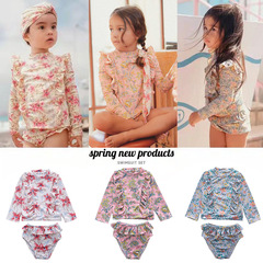 New baby split swimsuit bikini girl baby long-sleeved sun protection swimsuit suit children's summer vacation swimsuit