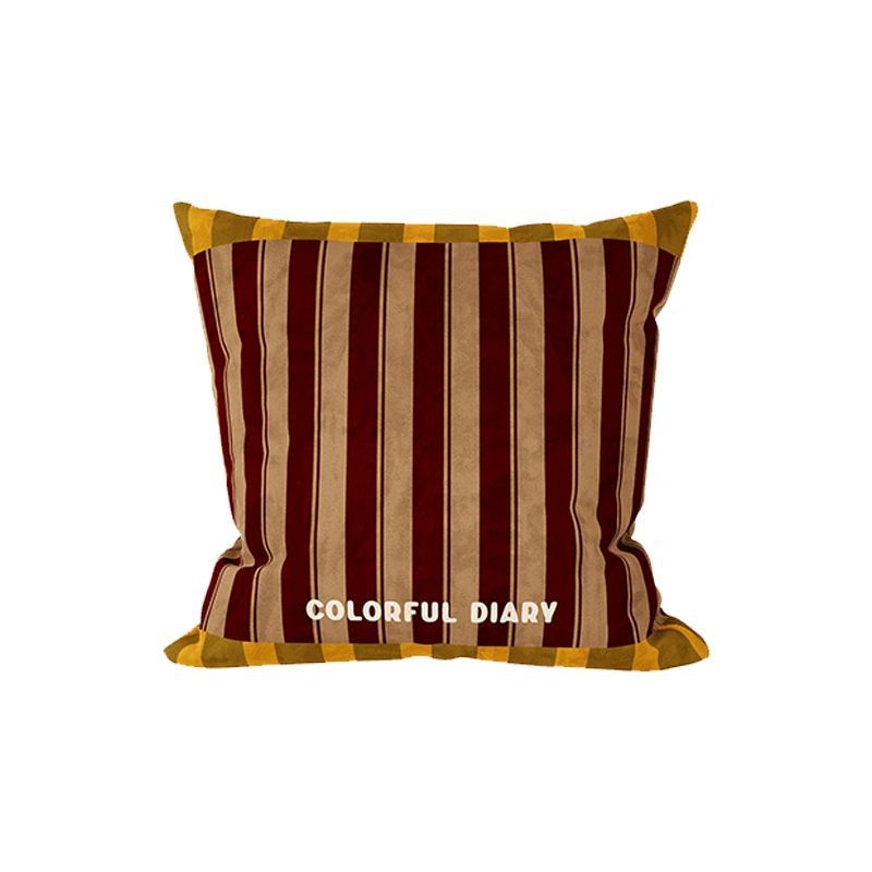 Bauhaus estriado almohada de color contrastante simple retro americano casa sala de estar sofá cojín de respaldo desmontable funda de almohada