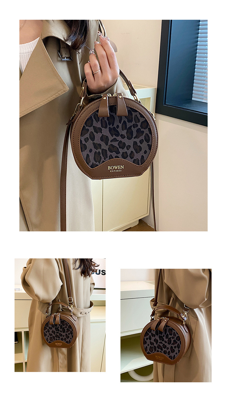 Women's 2024 popular niche fashion plaid crossbody texture handheld small round bag_voghion.com