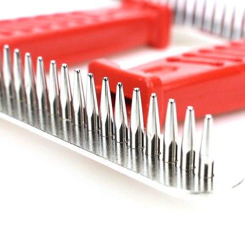 Wholesale red handle rake pet comb plastic dog detangling comb cat long hair comb pet supplies