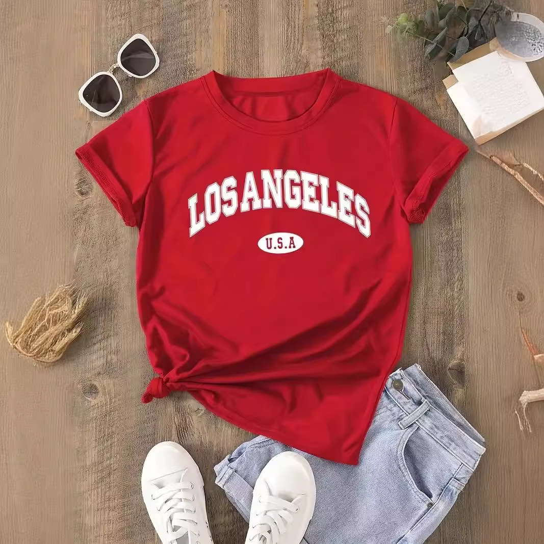 2024 New Arrival Women's Short-Sleeved Printed Top (European and American Styles, Available for Import, AliExpress, eBay, Amazon, Independent Websites)