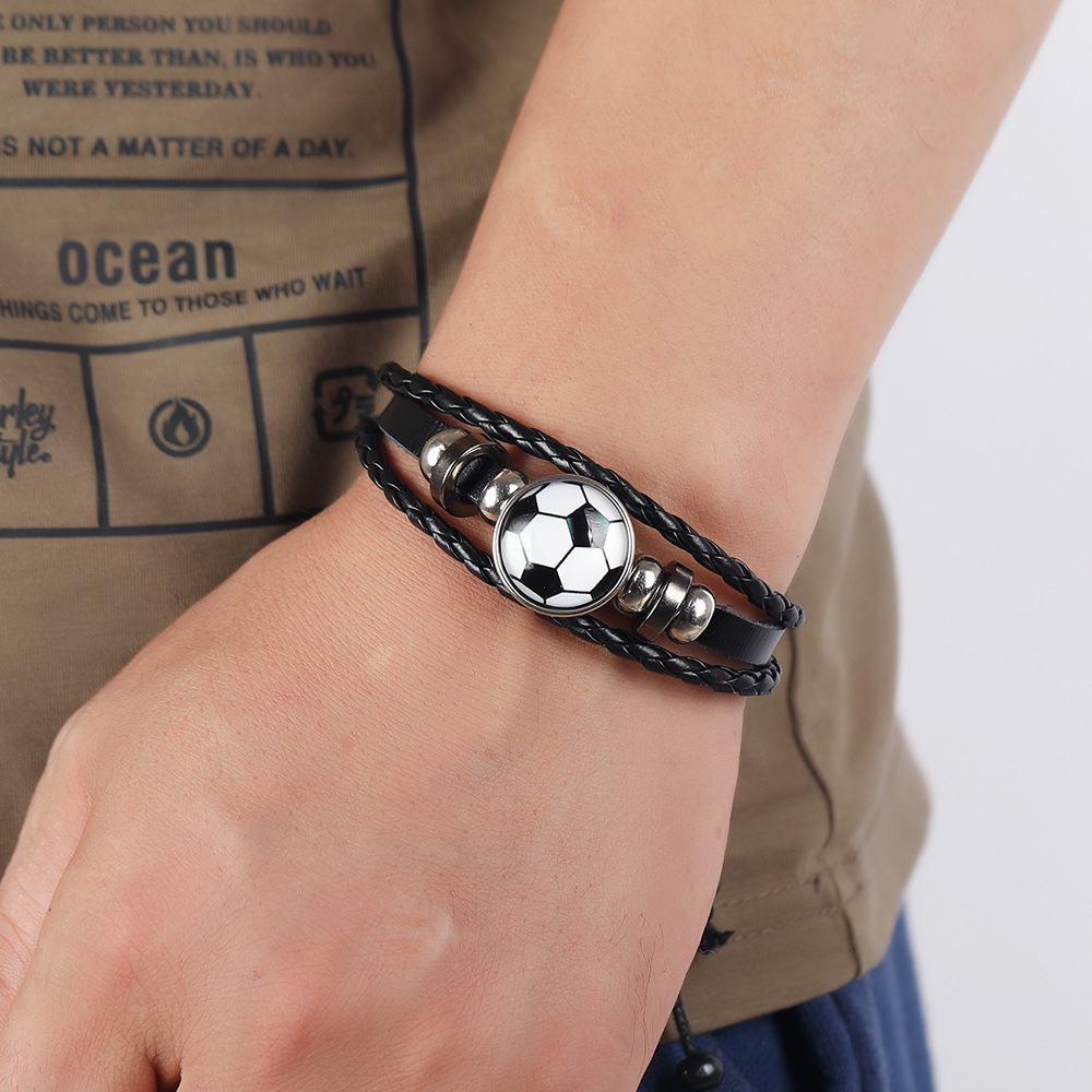 fashion jewelry personalized beaded football fans ommemorative gift sports bracelet