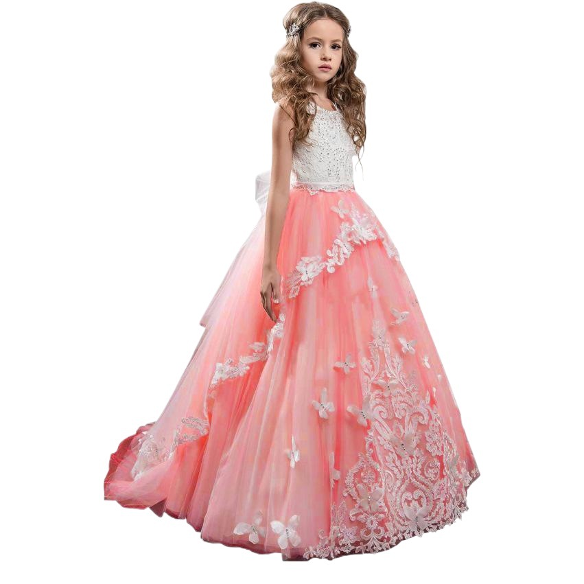 Comercio exterior europeo y americano de los niños del vestido boda rhinestone encaje hecho a mano flor malla rendimiento anfitrión cumpleaños pettiskirt