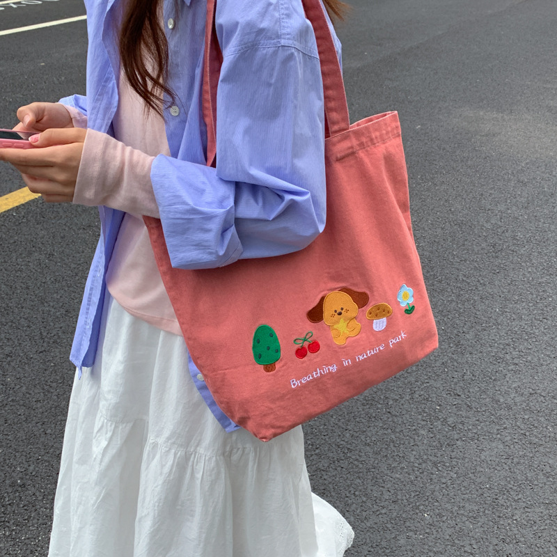 日系学院风托特包包女2025新款潮时尚少女单肩包休闲大容量购物袋|undefined