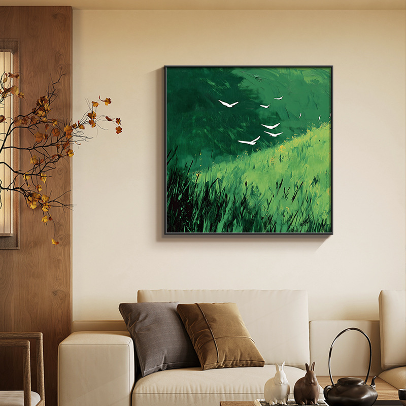 宋の美的花と鳥の絵画リビングルーム装飾絵画新しい中国風ソファ背景壁掛け絵画正方形レストラン寝室壁画|undefined