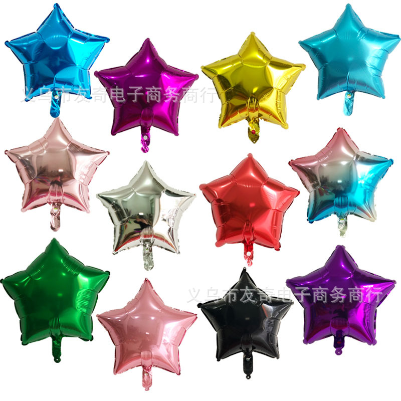 18 inch five-pointed star monochrome aluminum film balloon birthday wedding holiday party decoration supplies light version balloon