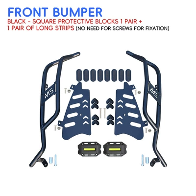 Suitable for No.9 M5 crash Motorcycle bumper - black-carbon-steel-front-bumper-black-protective-block-comes-with-footrest