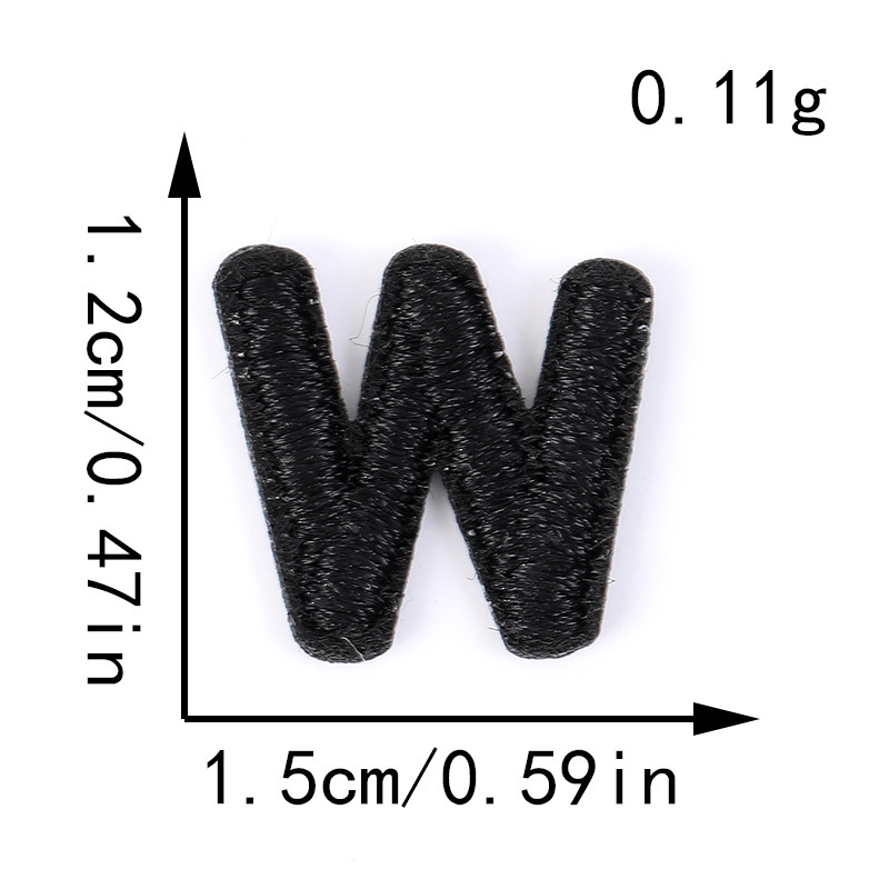 电脑刺绣布贴黑白小数字字母跨境批发DIY服饰补丁装饰贴刺绣辅料|undefined