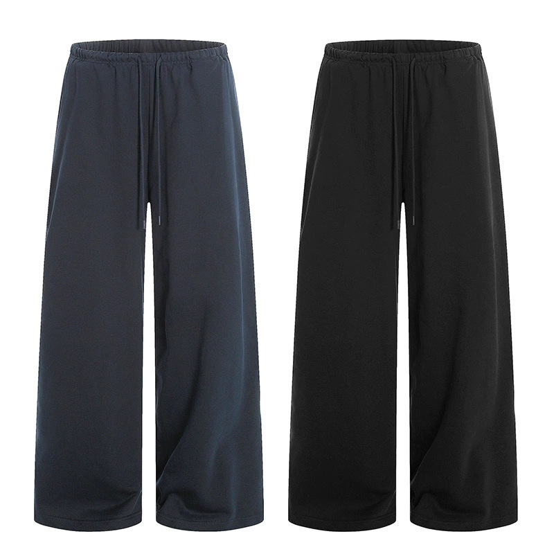 Tuochuan Ck6910 American-Style Solid Color Elastic Waist Drawstring Straight-Leg Sweatpants Unisex Retro Loose Dance Wide-Leg Sports Pants