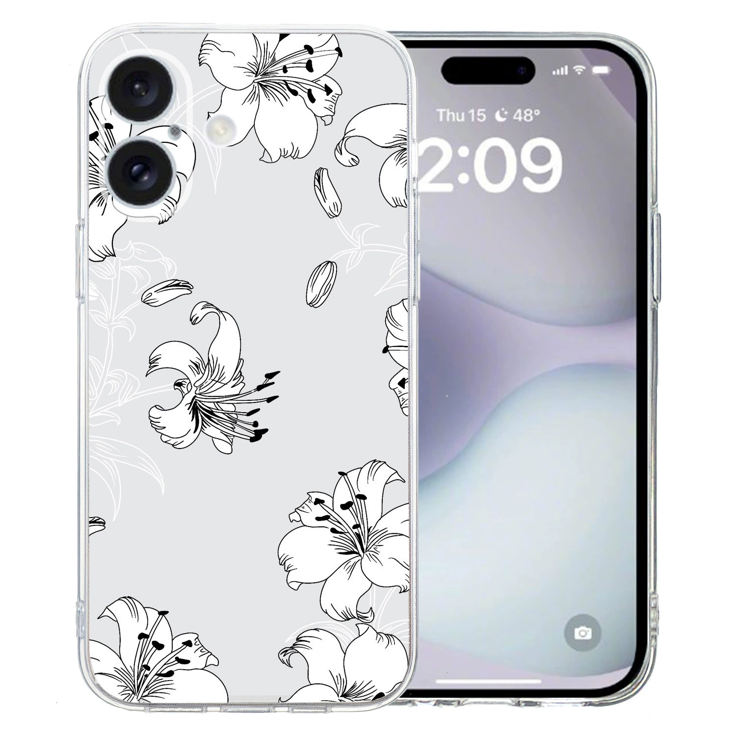 Чехол для телефона Samsung, совместимый с iPhone16, с мультяшным рисунком, для модели Pro, защита от падений, с цветочным принтом