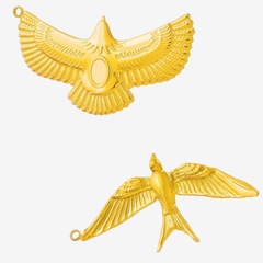 304 ステンレス鋼の鳥ペンダントヨーロッパとアメリカのクロスボーダー INS スタイルの個性シンプルな 18K ゴールド立体翼アクセサリージュエリー